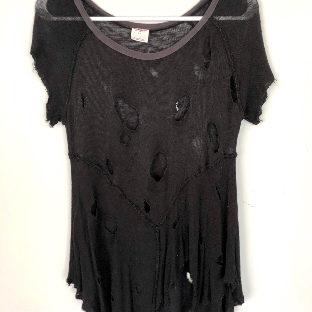 Sheer cropped free people T-shirt